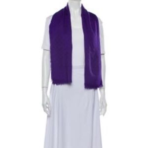 new with tags authentic Gucci GG logo lana wool scarf purple